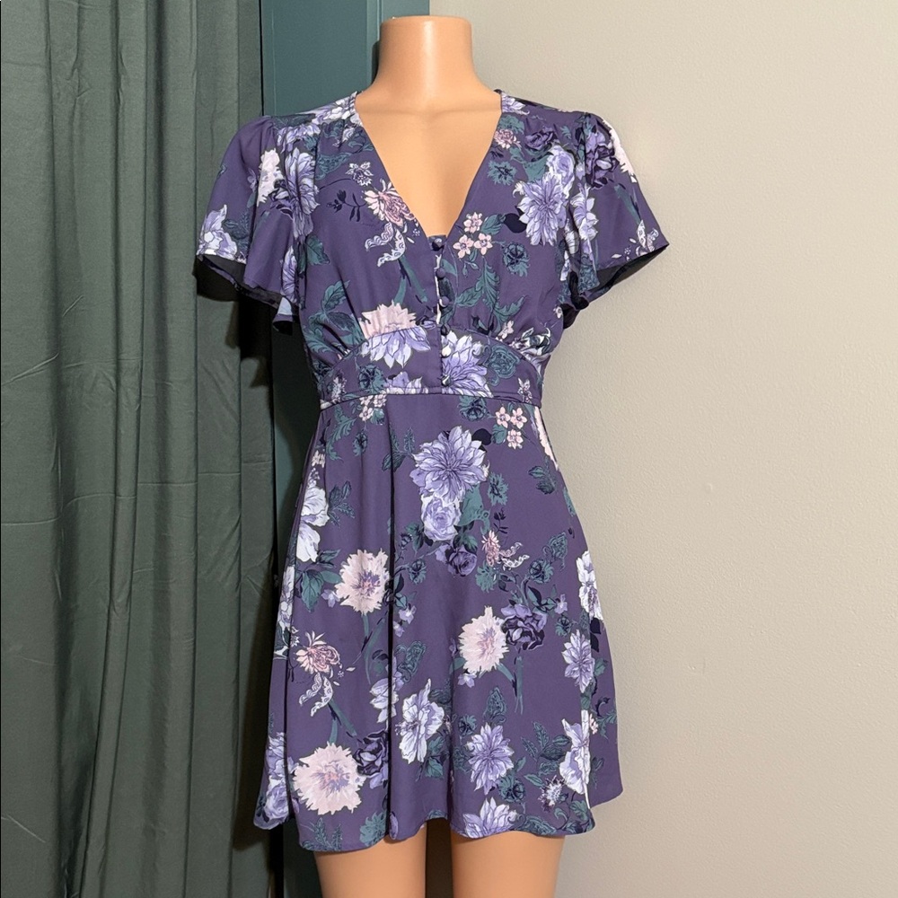 Miami Purple Floral Mini Dress